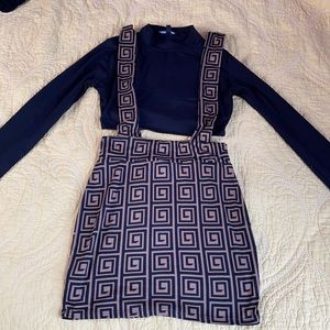 Patterned top and skirt